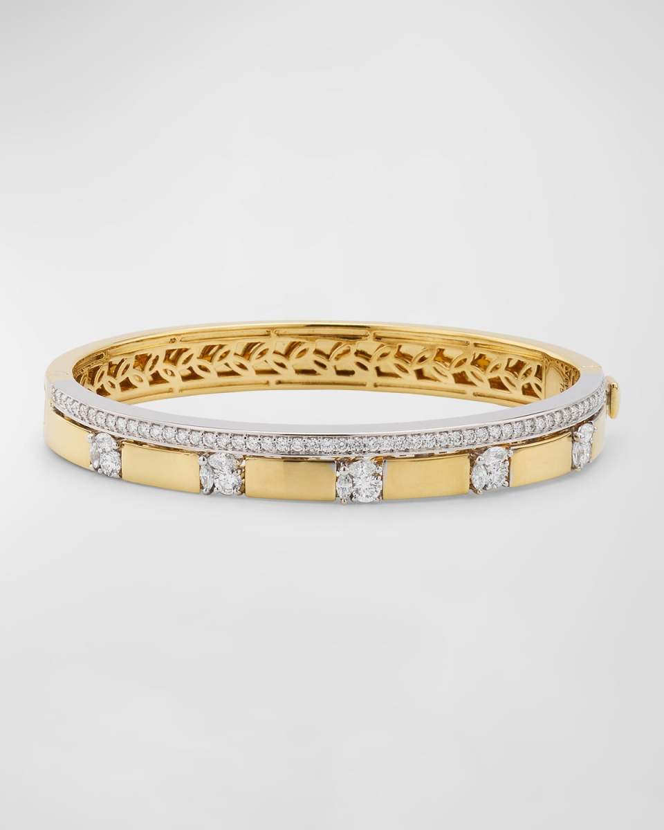 18K Hinge Bracelet with Round and Marquise Diamonds